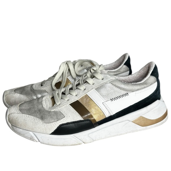 Gola Women's Eclipse Mode Leather Sneakers in Silver Gold Black White Size 9 - Picture 7 of 10